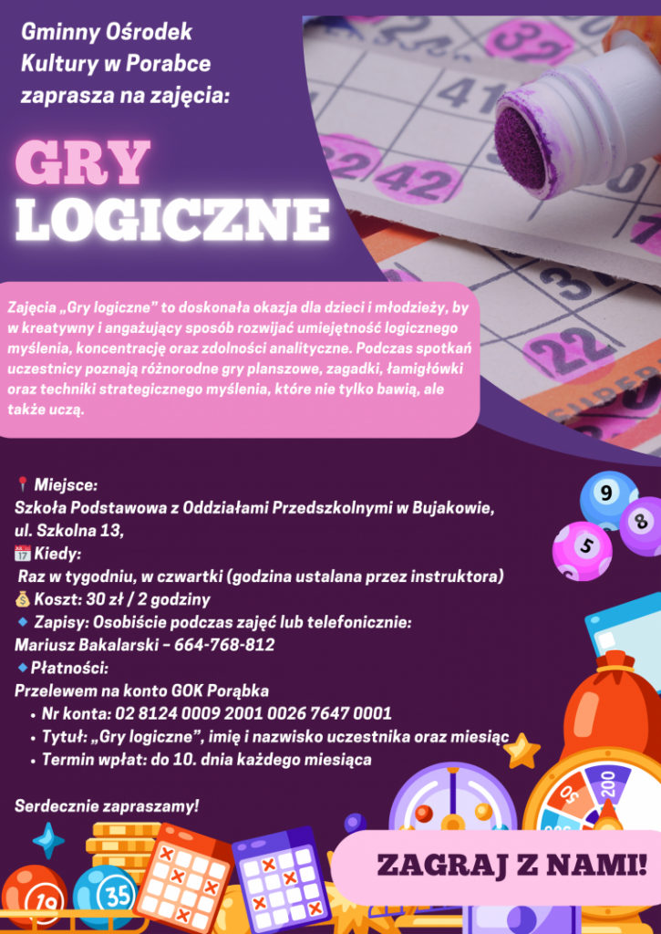 Plakat Gry logiczne Bujaków