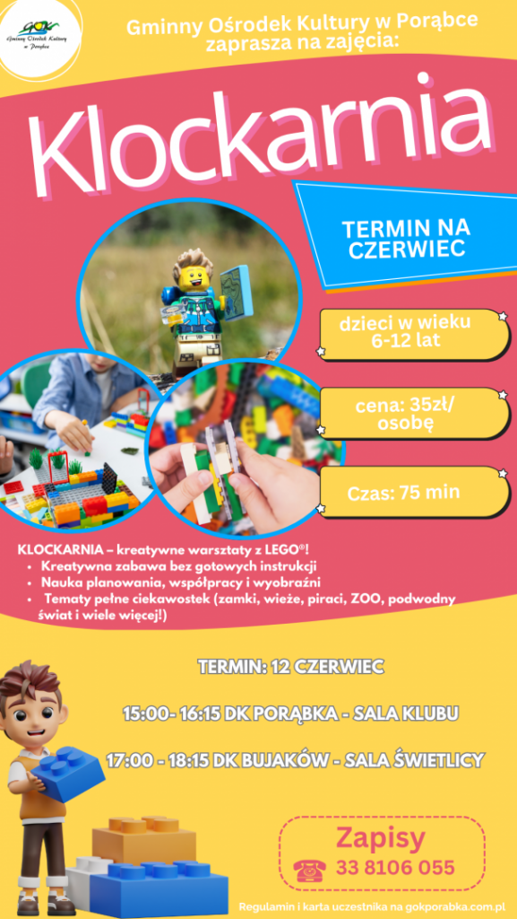 Karta uczestnika Klockarnia warsztaty Lego