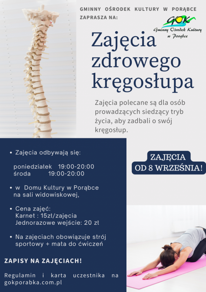 Plakat Zajęcia zdrowego kręgosłupa