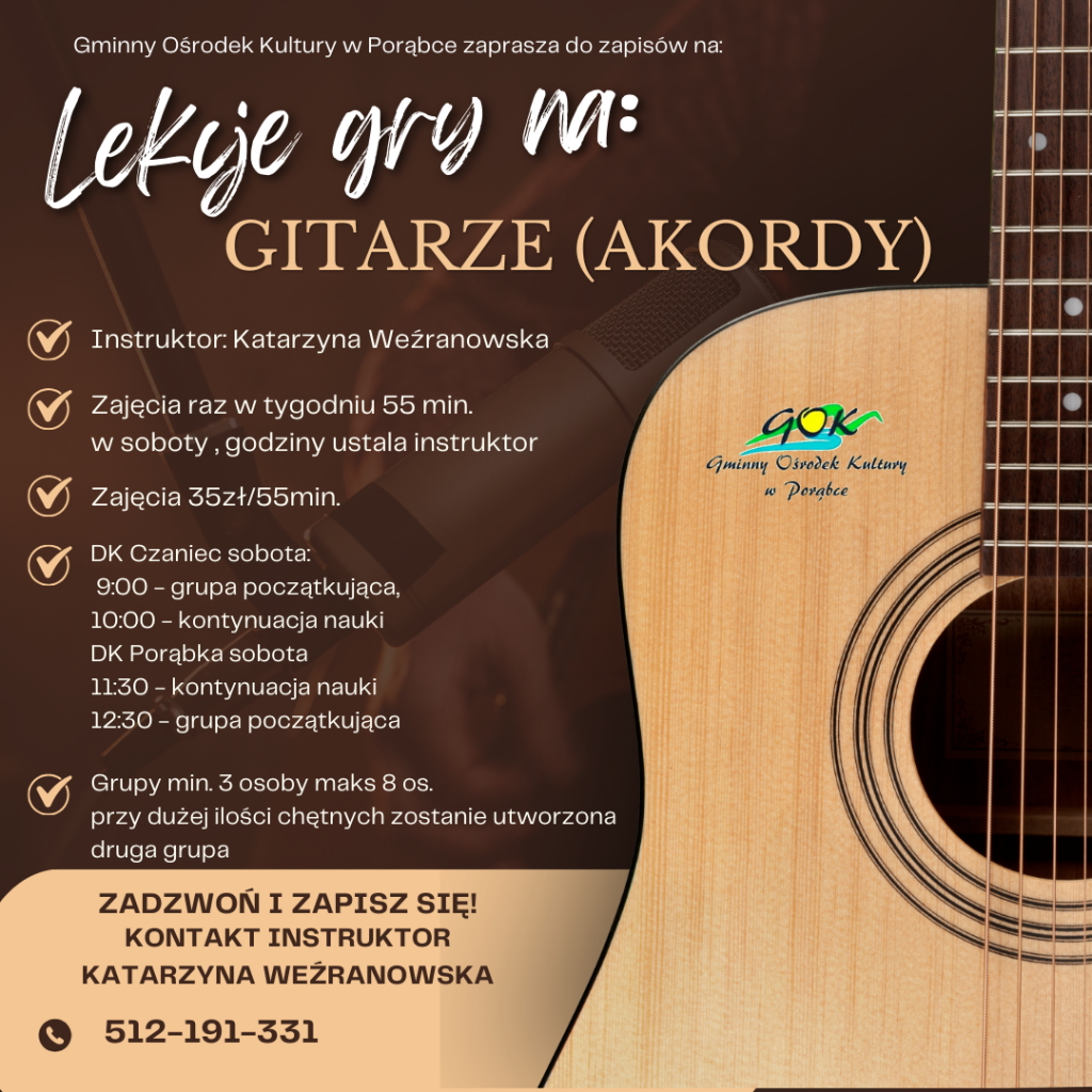 Plakat Nauka gry na gitarze