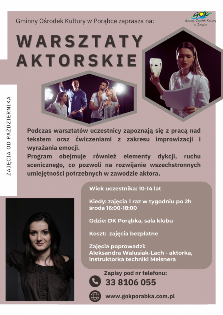 Plakat-warsztaty aktorskie