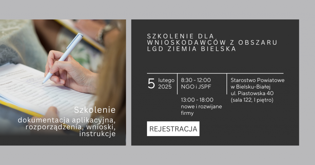 Zaproszenie na bezpłatne szkolenie LGD