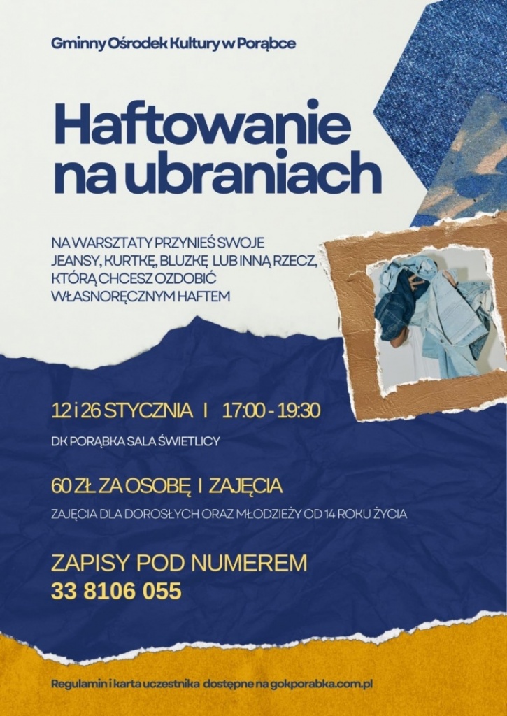 Haftowanie na ubraniach w styczniu